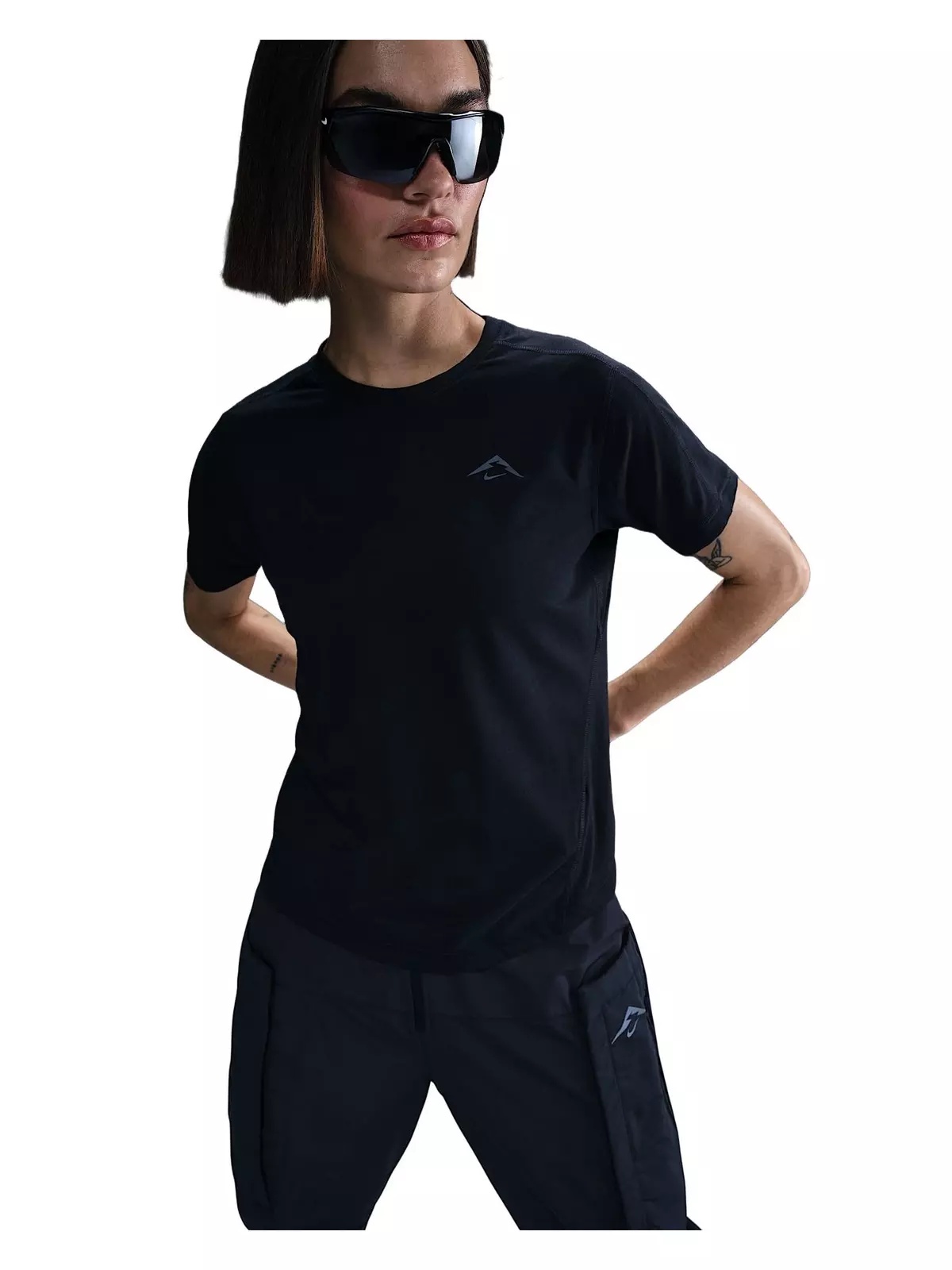 Women's Trail Dri-FIT Short-Sleeve Running Top -Black - 4