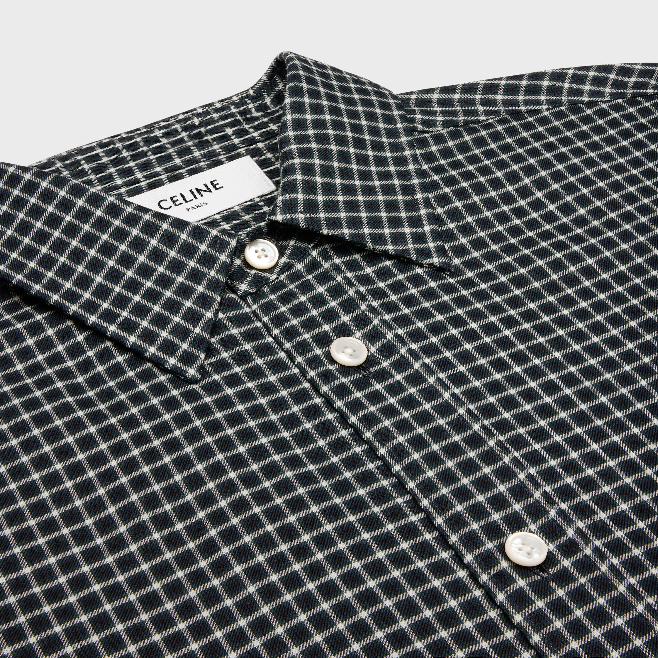 loose shirt in checked cotton - 3