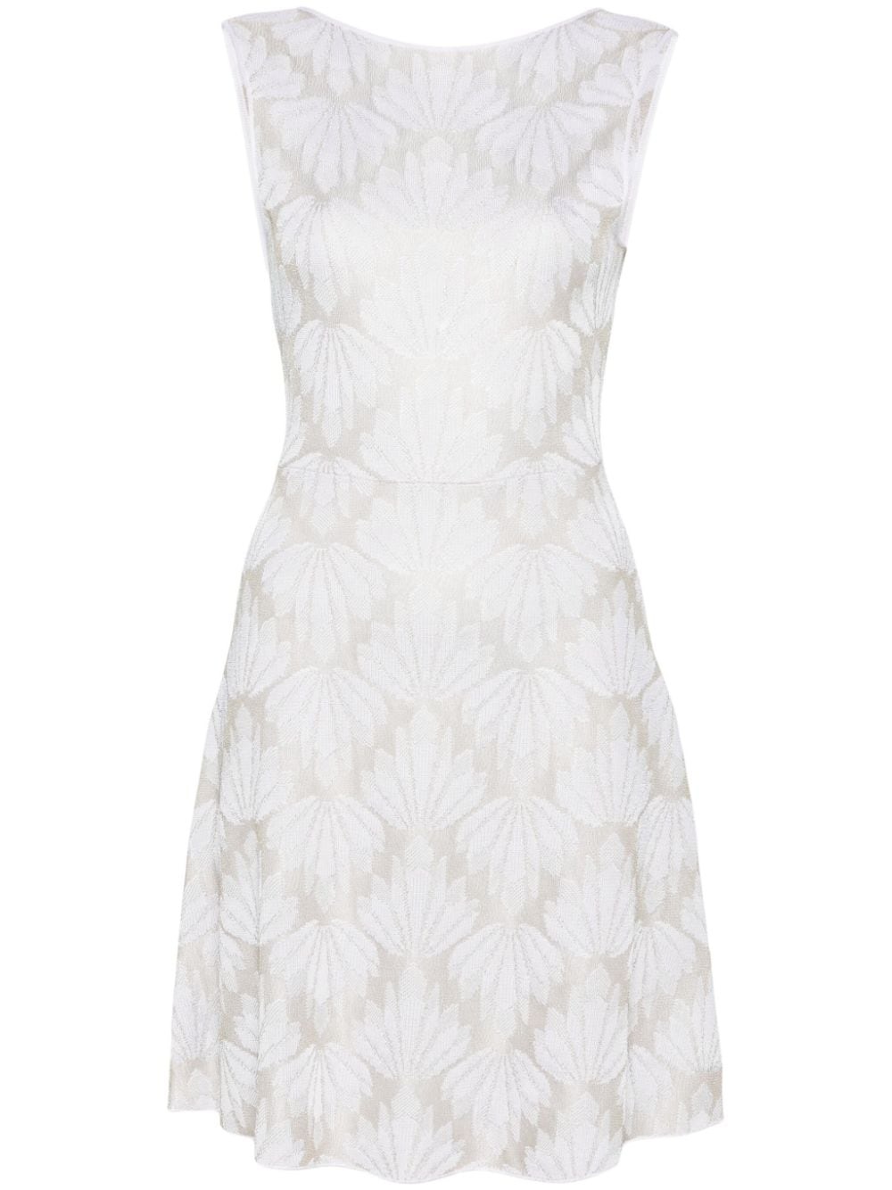 floral-jacquard sleeveless minidress - 1