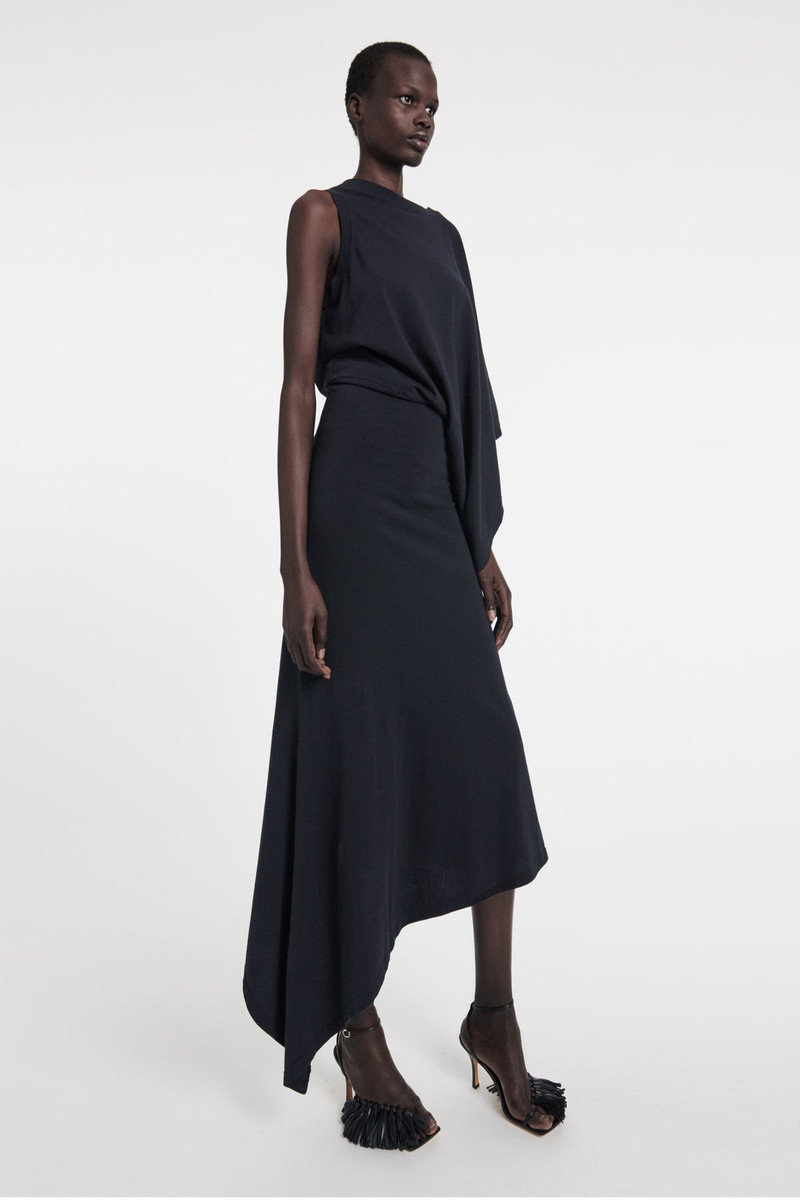 ASYMMETRIC ONE-SLEEVE MAXI DRESS BLACK 3