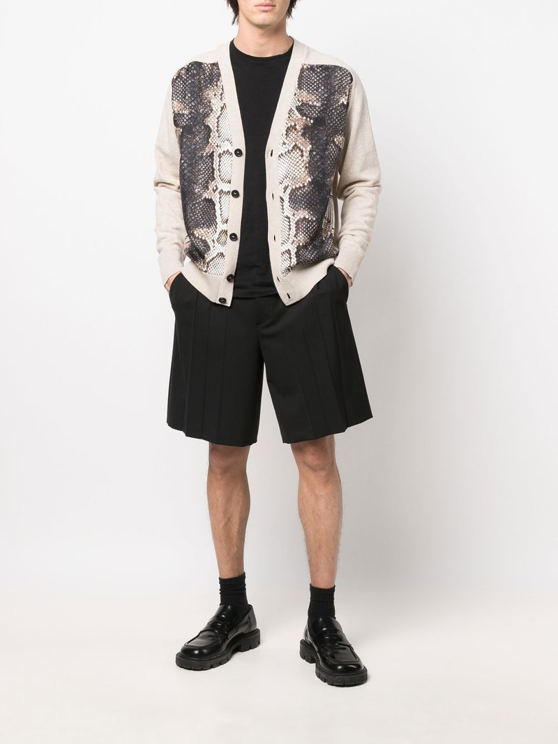 Roberto Cavalli snakeskin-print panelled cardigan outlook