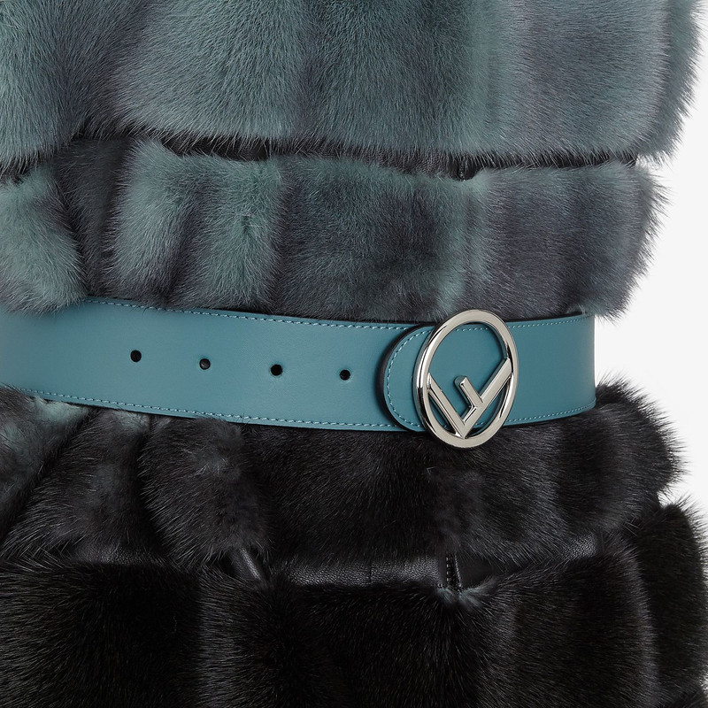 Pale blue mink vest 3