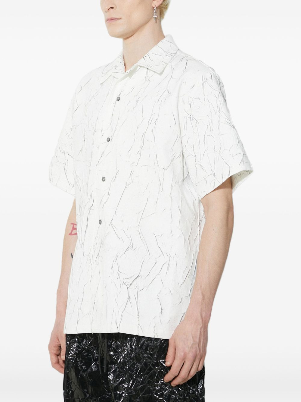 crackle-print short-sleeve shirt - 3