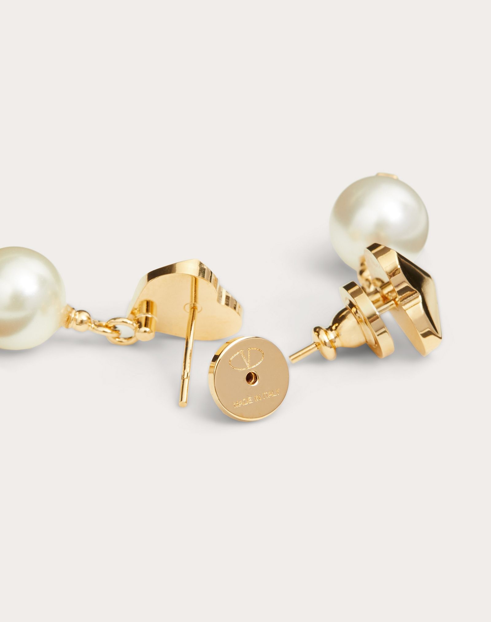 Valentino VLoveTN metal and pearl heart earrings - 4