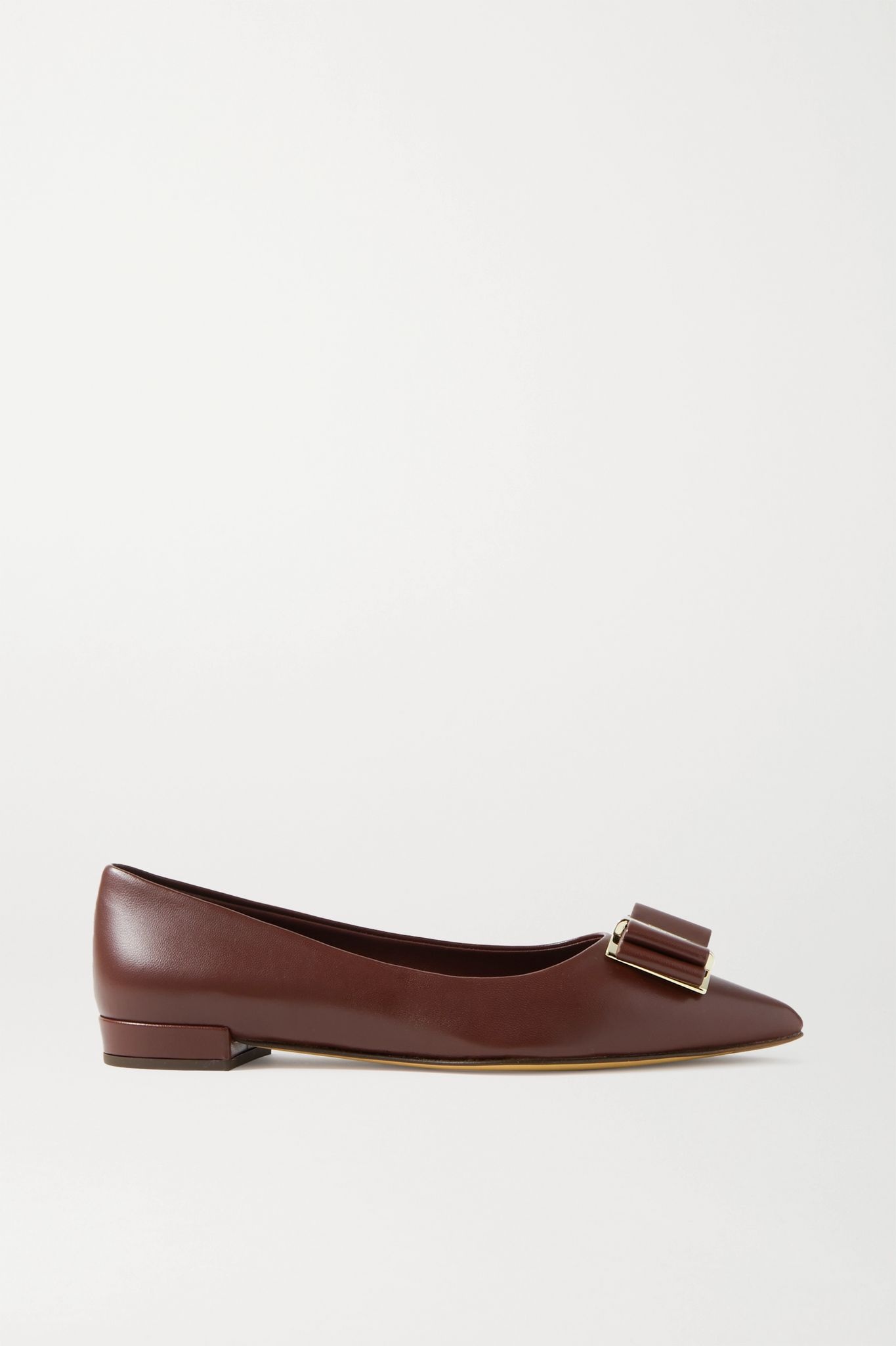 Zeri bow-embellished leather point-toe flats - 1