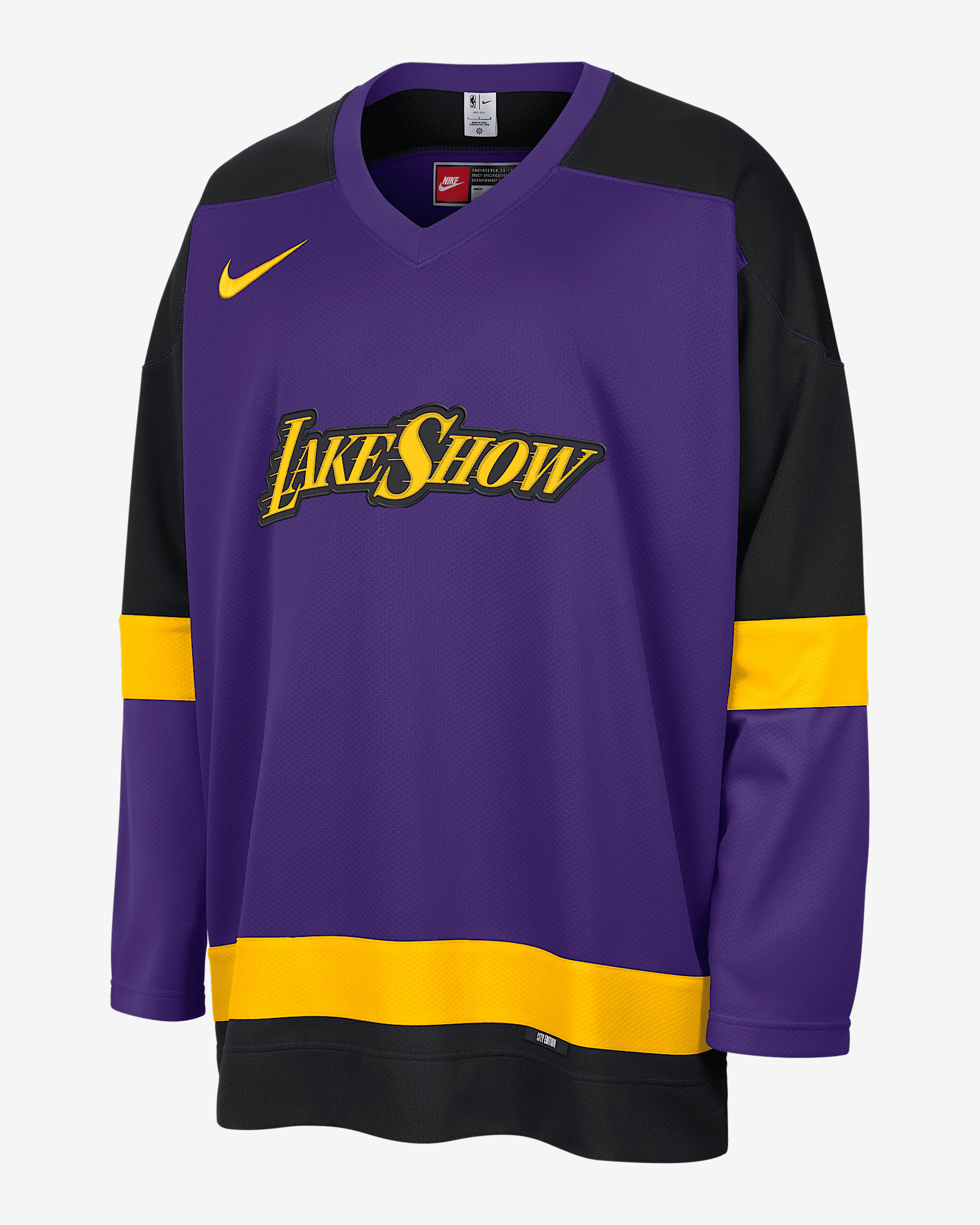 Los Angeles Lakers City Edition Men's Nike NBA Hockey Jersey - 1