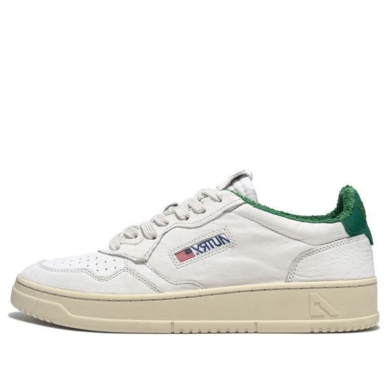 (WMNS) AUTRY Medalist Low Leather and Suede 'White Green and Embroidered Logo' AULW-SP03 - 1