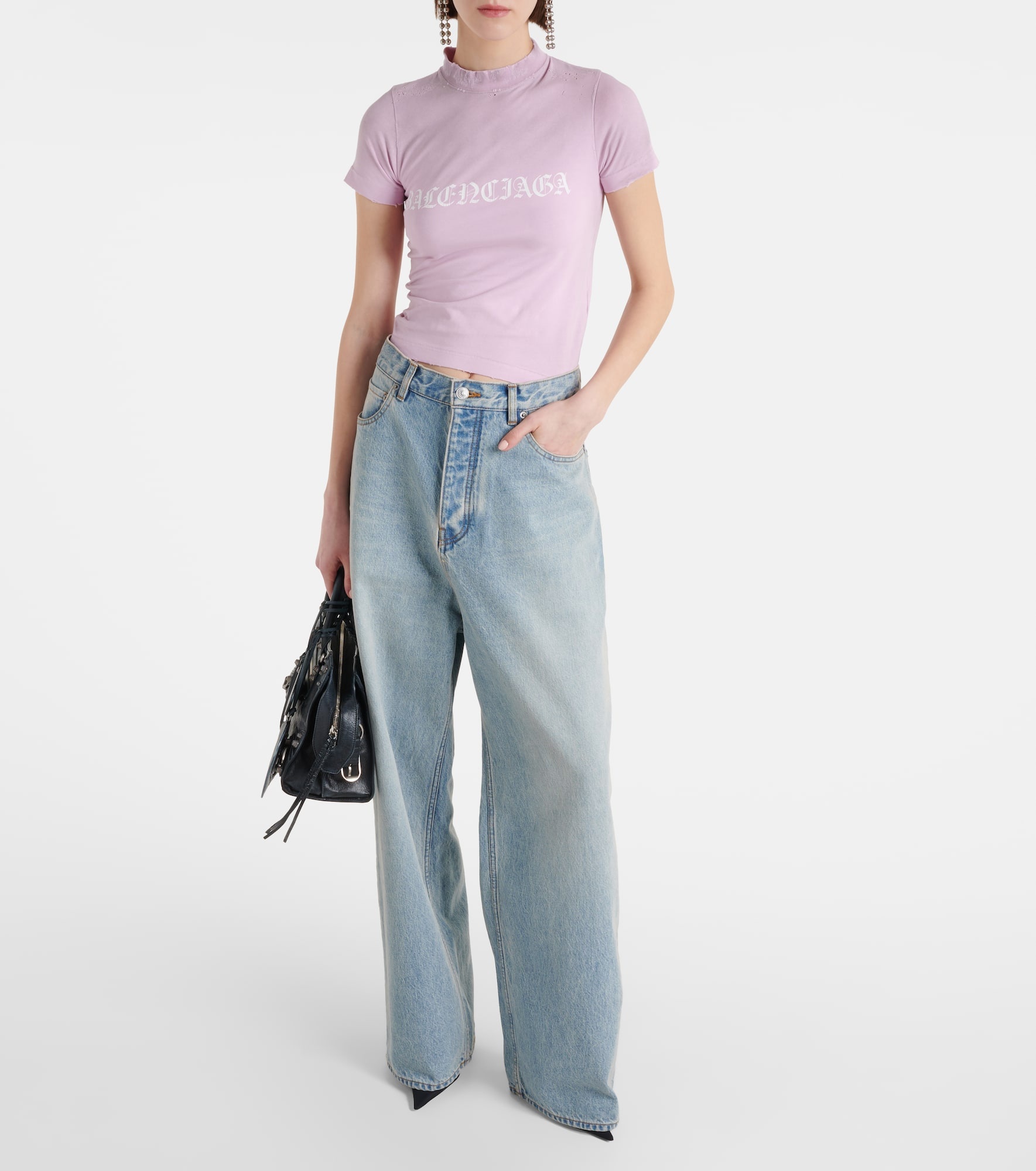 Cropped cotton jersey T-shirt - 2