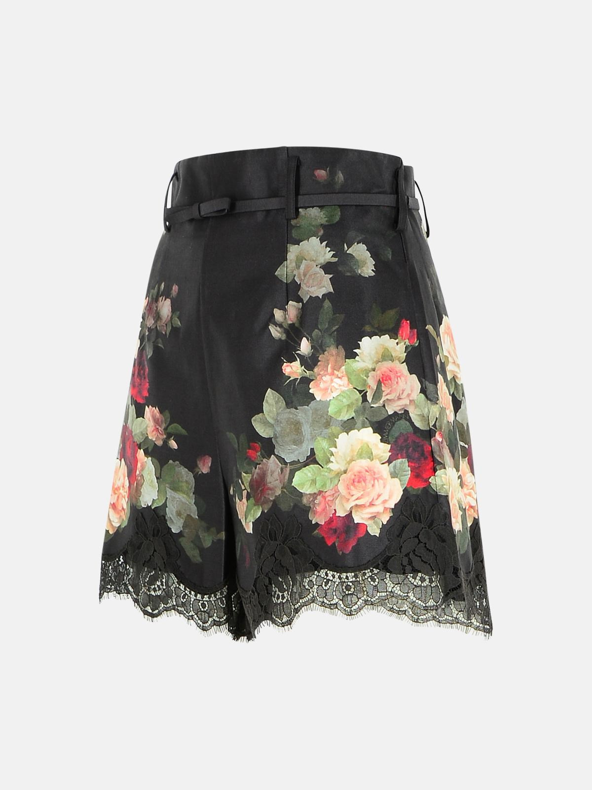 BLACK SILK BLEND SHORTS - 2