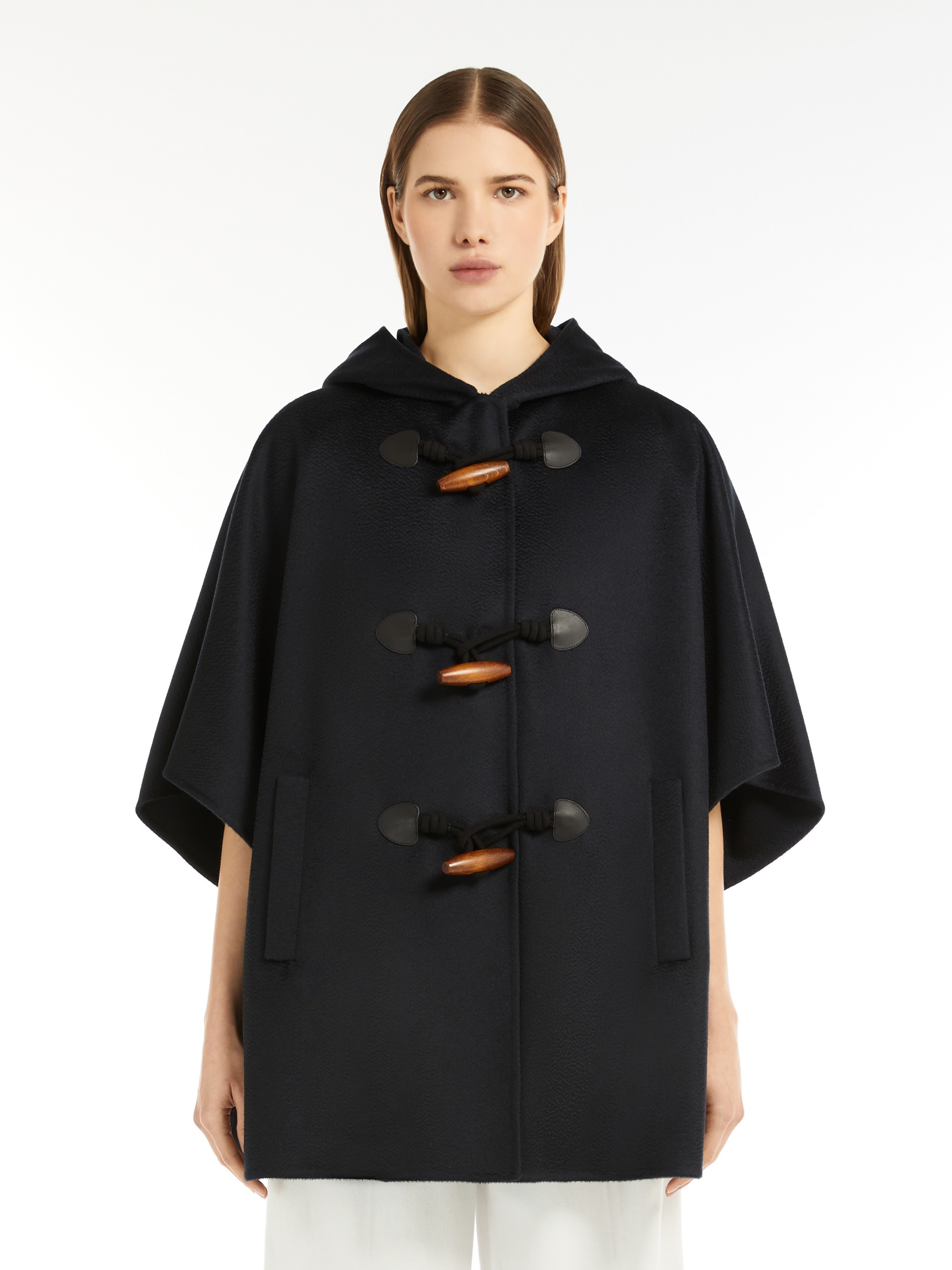 FASE Toggle-fastening cashmere cape - 3