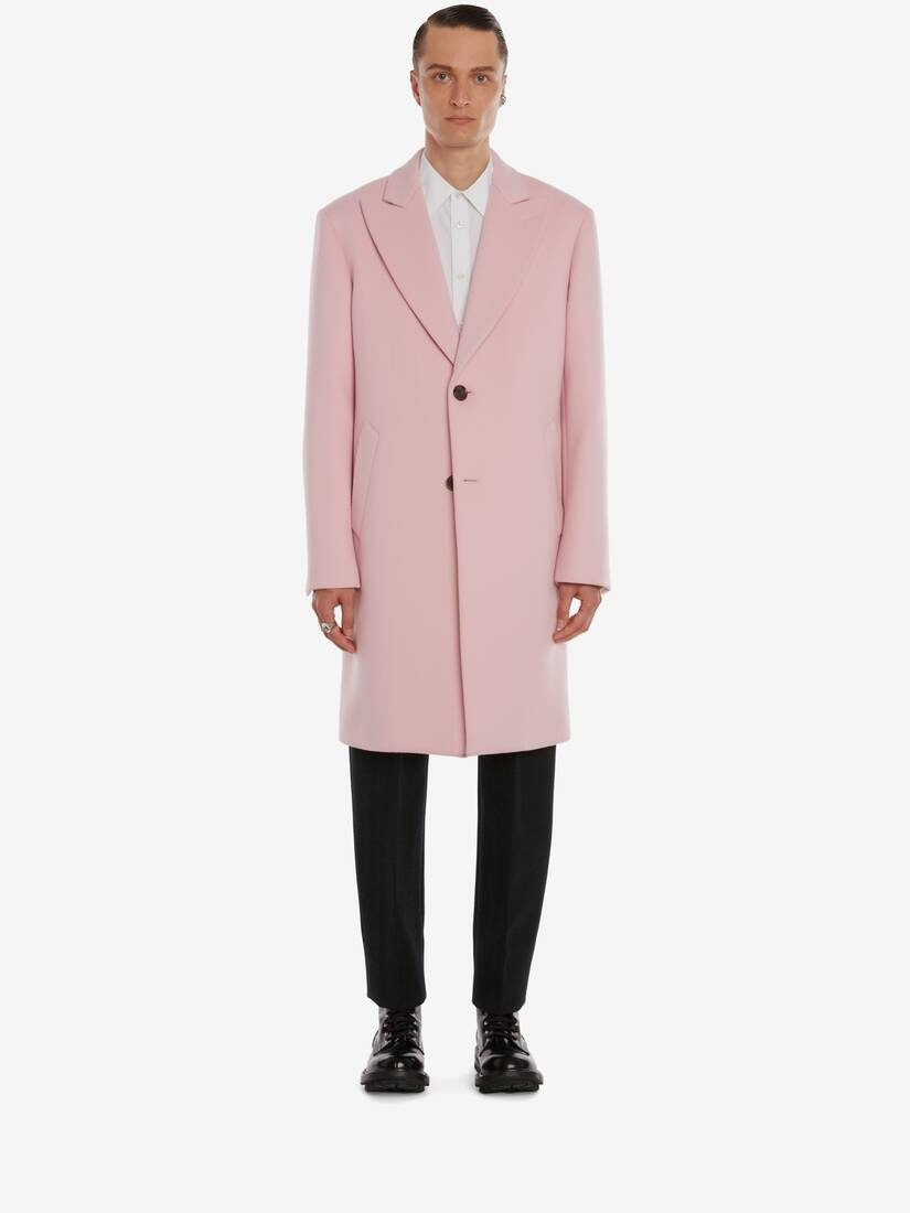 Oversized Wool Felt Coat in Sugar Pink - 2