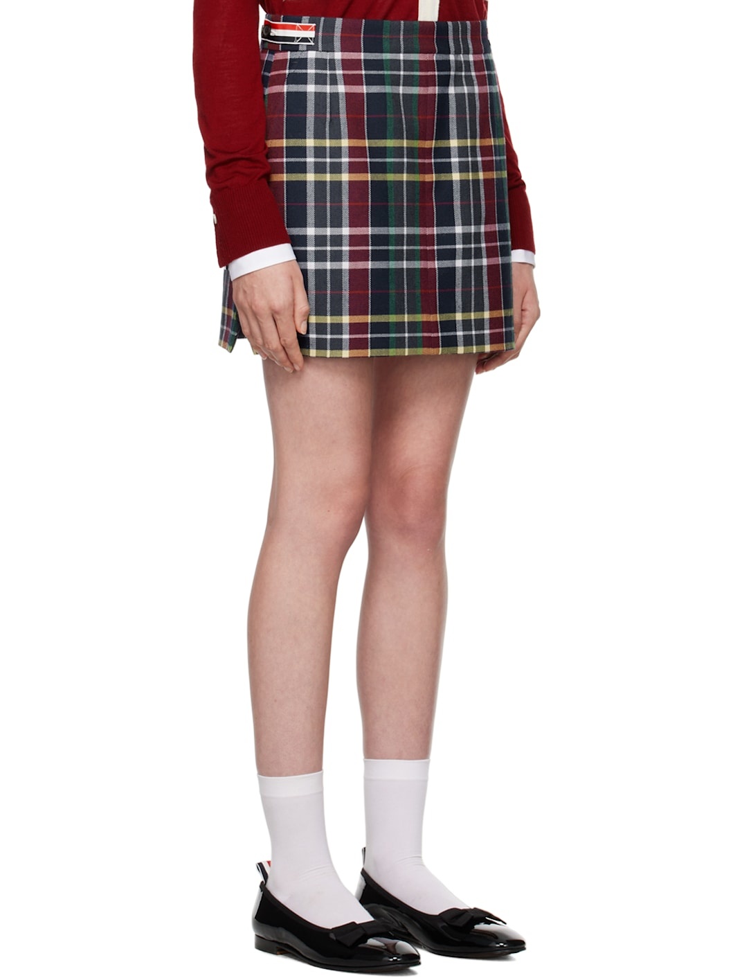Navy Side Tab Hunting Miniskirt - 2