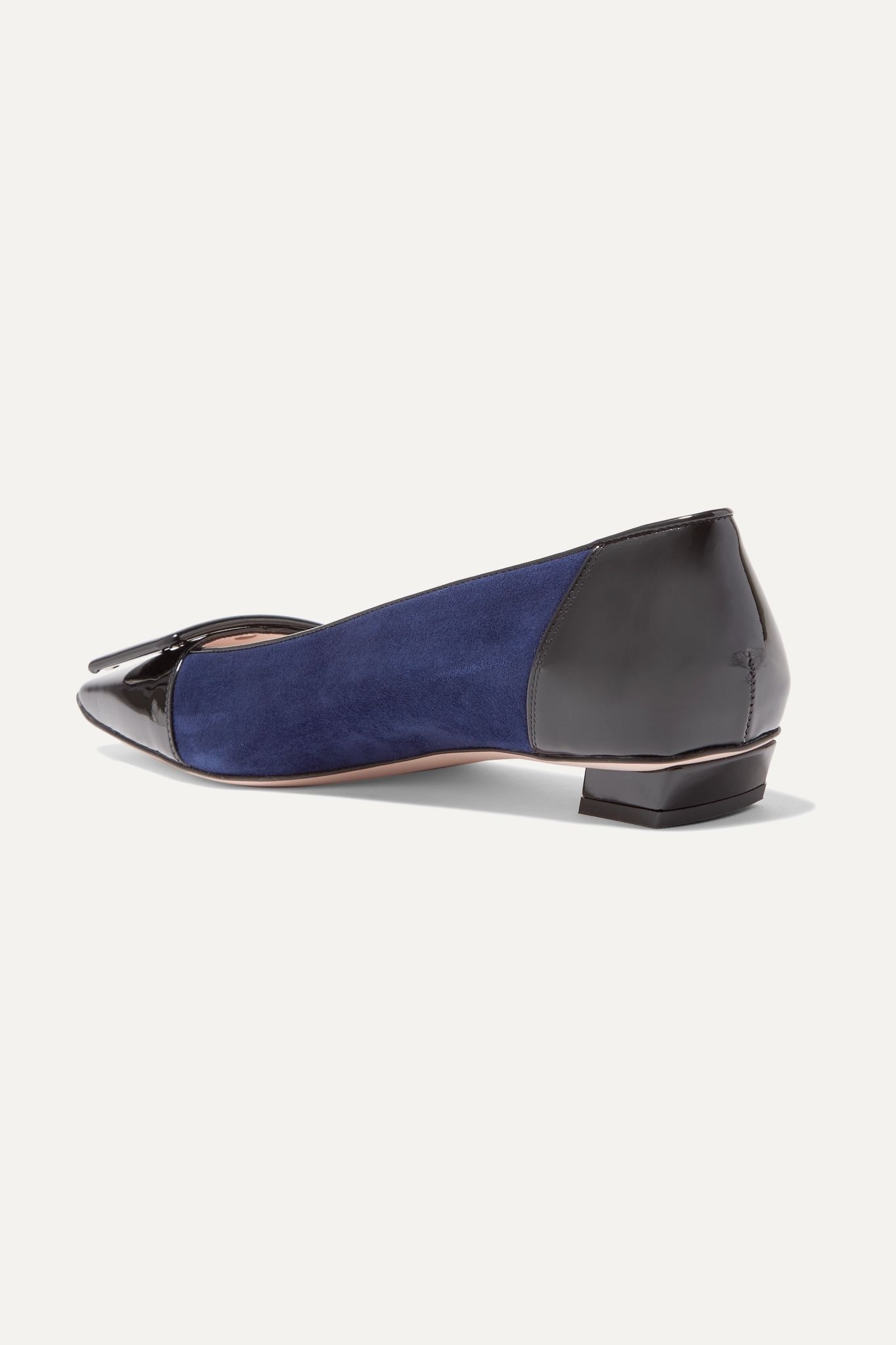 Belle Vivier patent-leather and suede ballet flats - 4