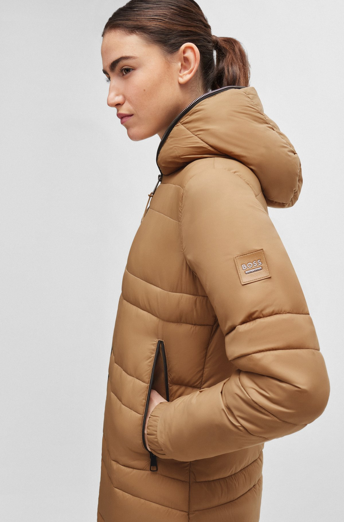 EQUESTRIAN LONG PUFFER JACKET WITH SIDE ZIPS - 5