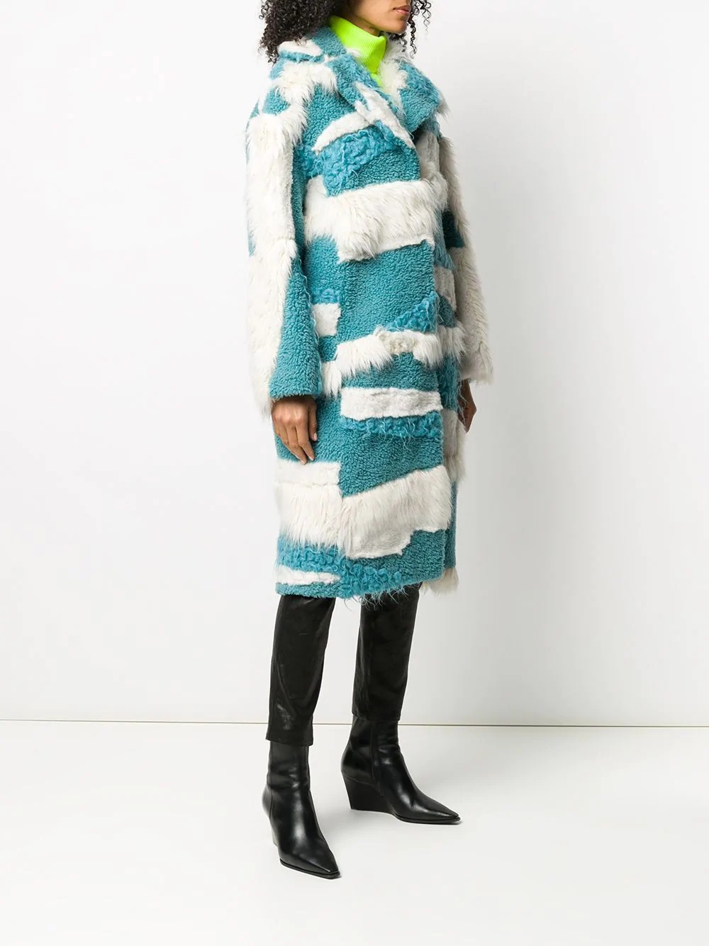 oversized panelled coat - 3