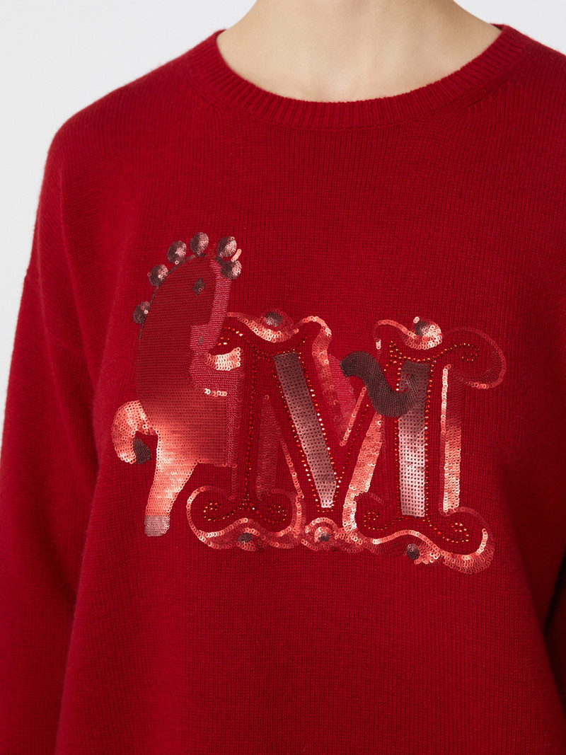 TERRA Oversized wool and cashmere sweater - DARK RED 5