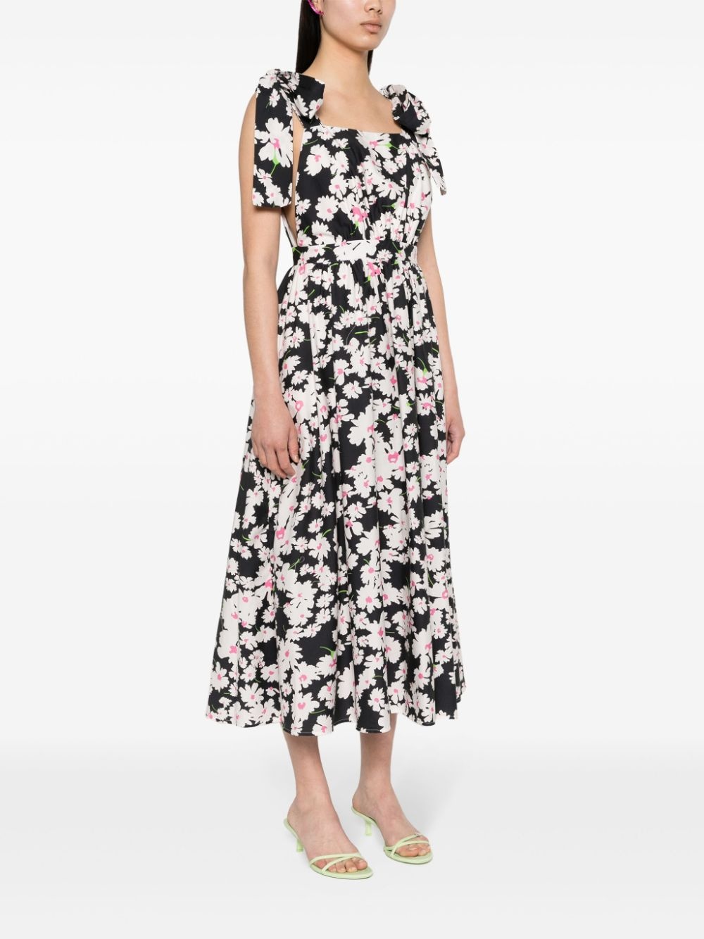 floral cotton midi dress - 3