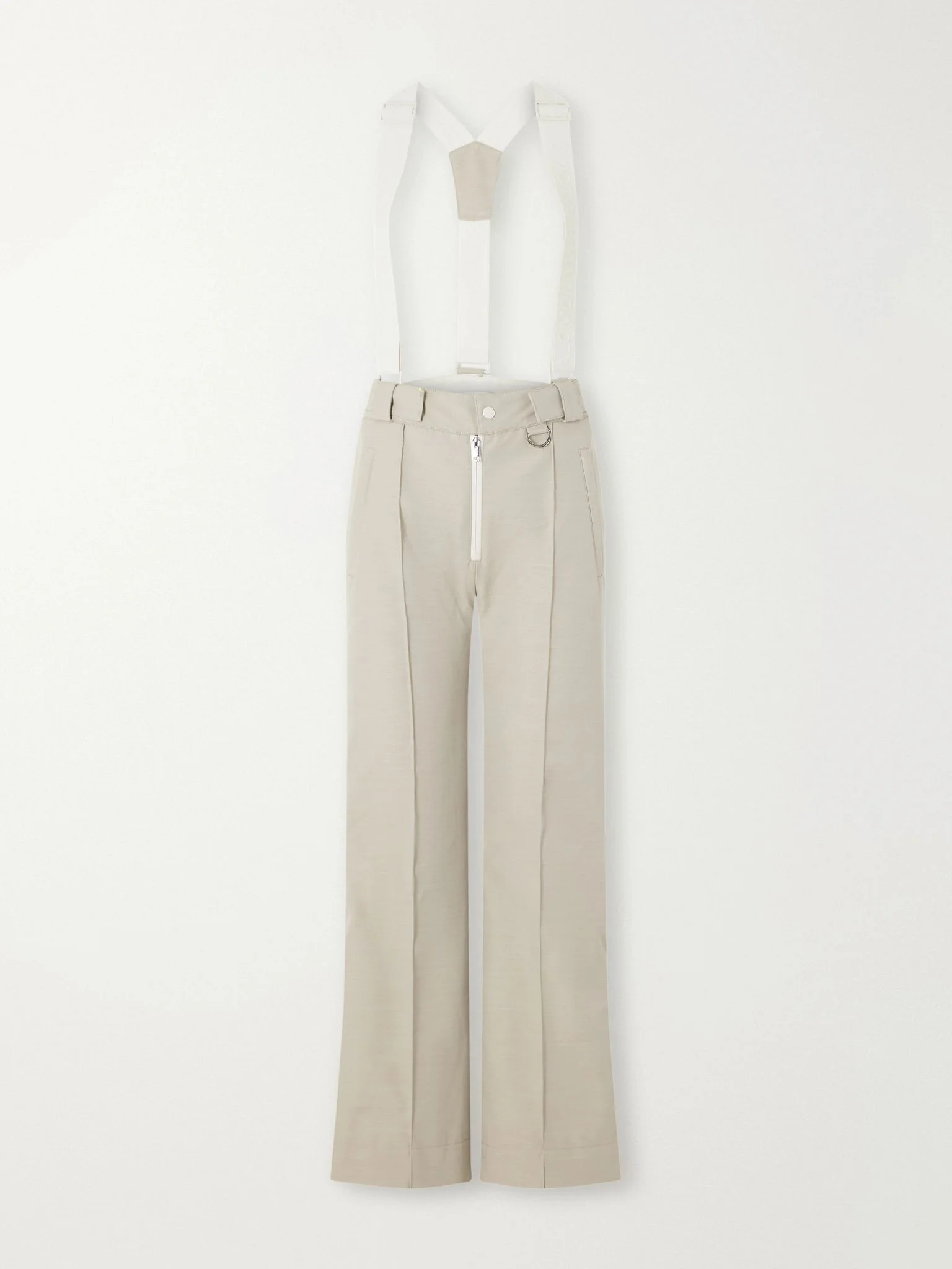 Suspender pintucked shell flared ski pants Beige - 1