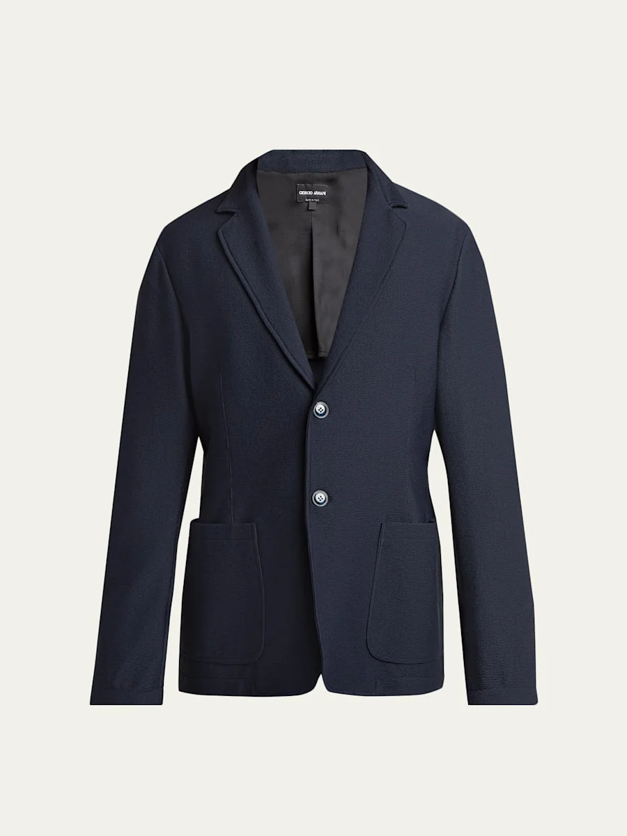 Men's Seersucker Patch-Pocket Blazer - 1