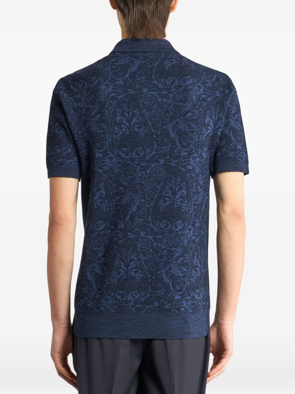 paisley jacquard polo shirt - 4