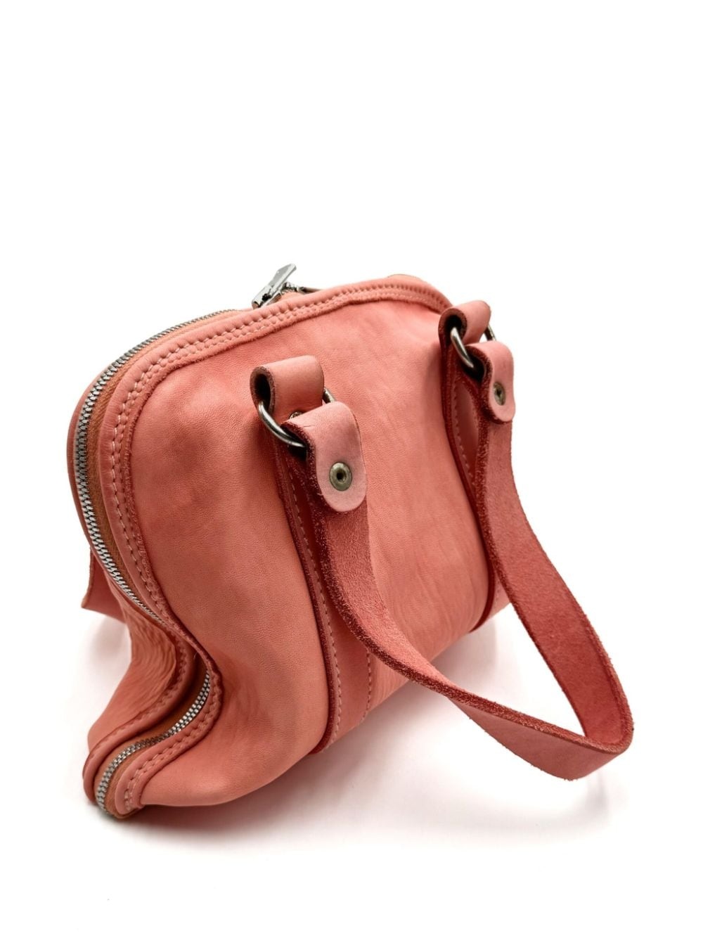 folded leather tote bag - 2