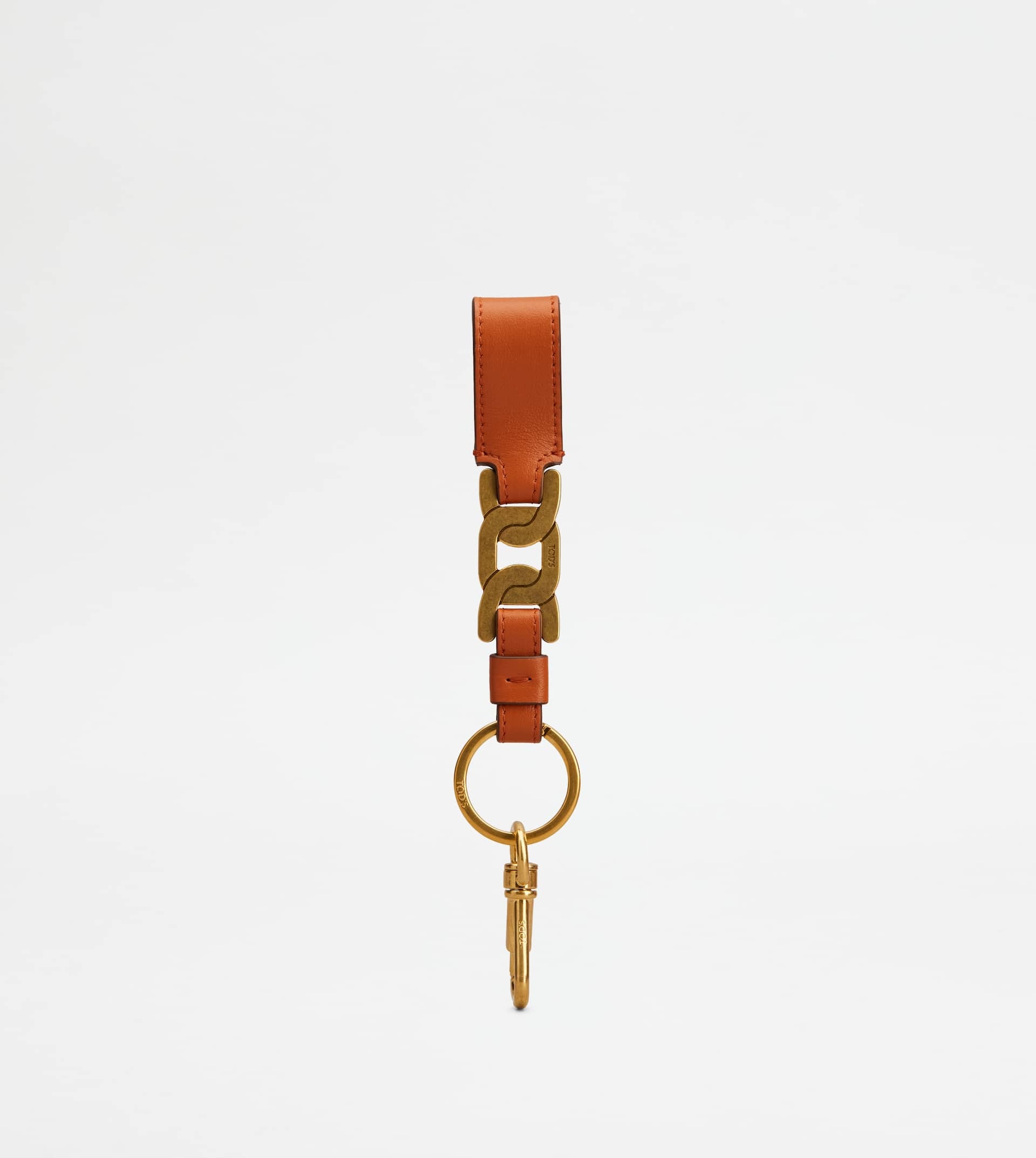 KATE KEY HOLDER IN LEATHER - ORANGE - 1