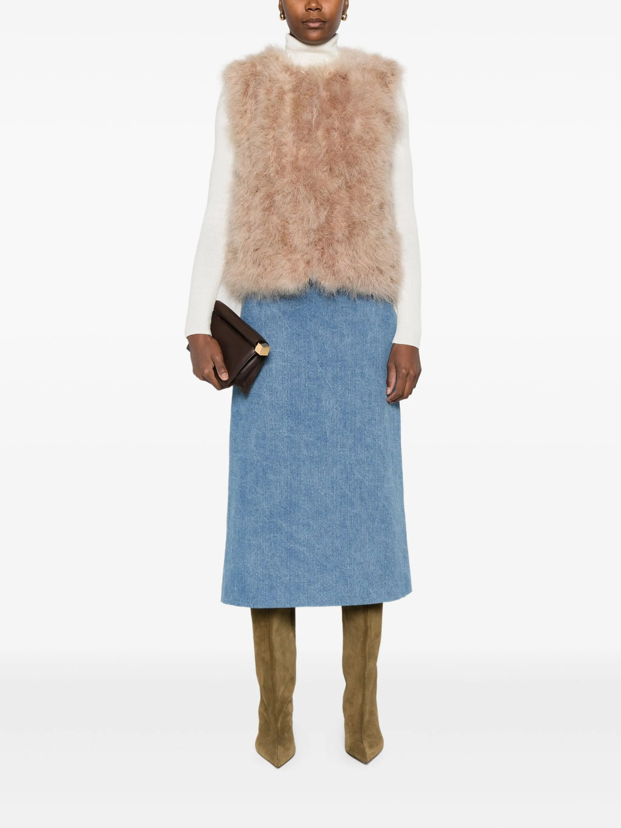 Yves Salomon Feather-trimmed Sleeveless Waistcoat - 5