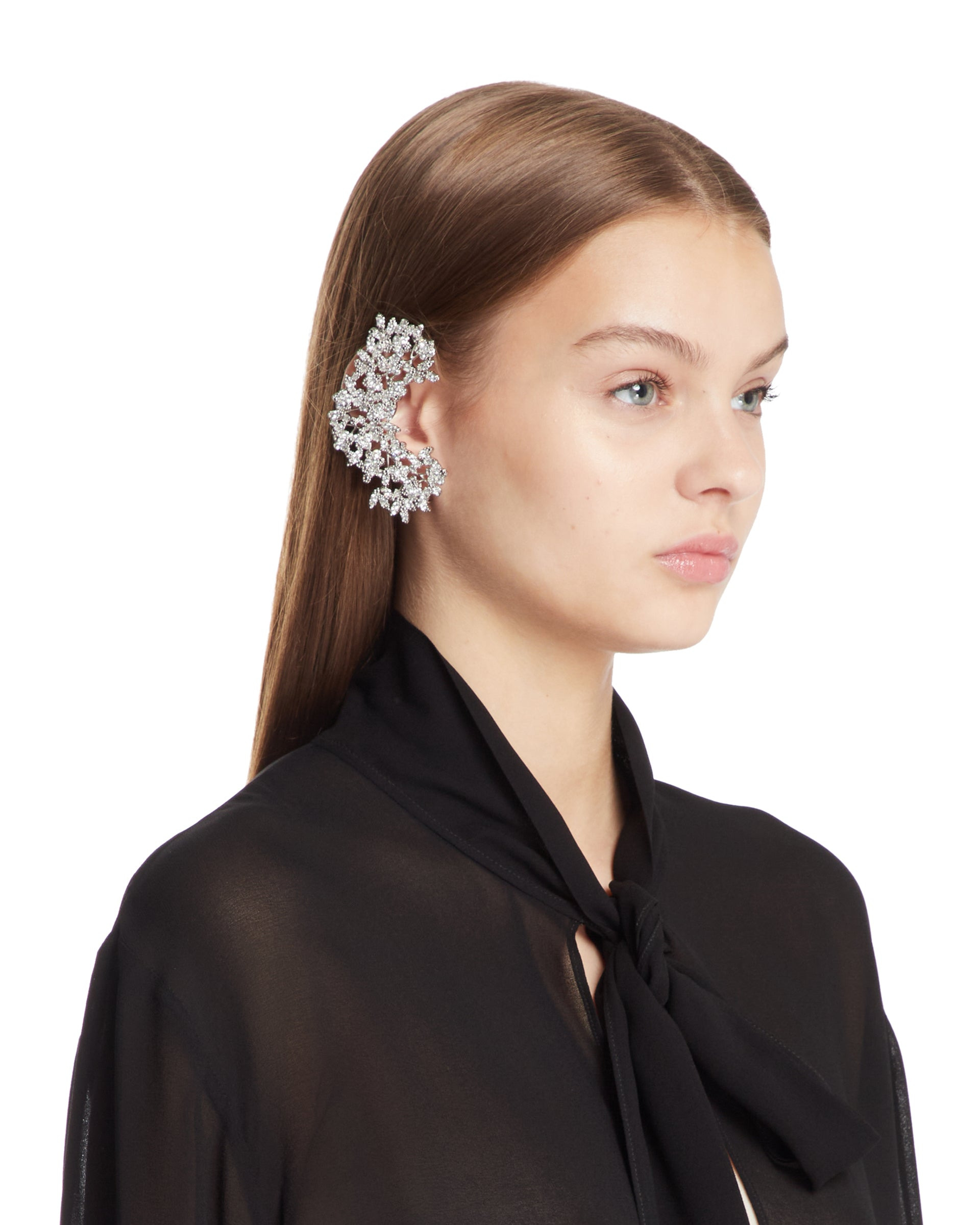 Silver-Plated Zirconia Earrings - 3