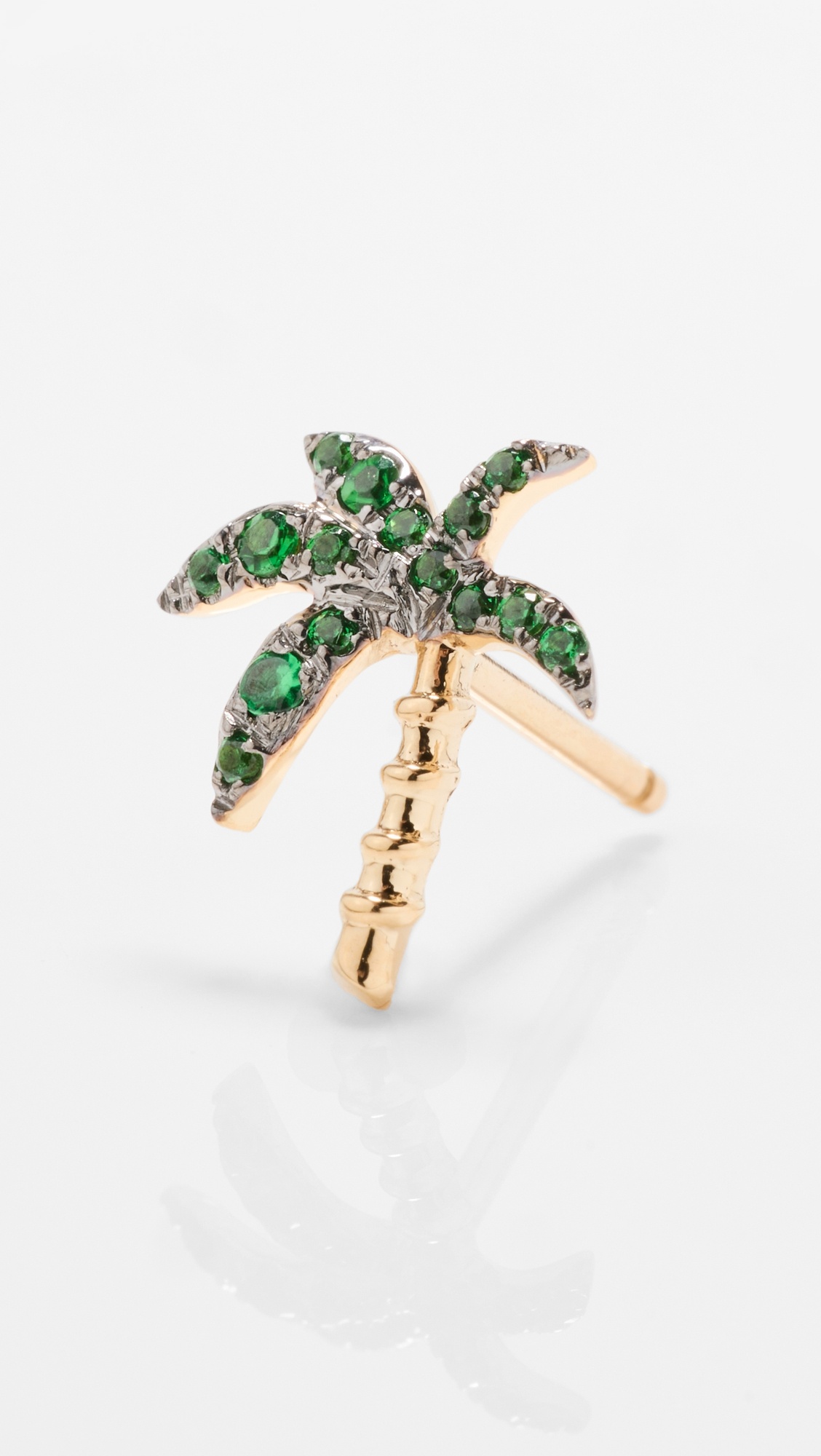 18k Puce Palmier Tsavorite Earring - 4
