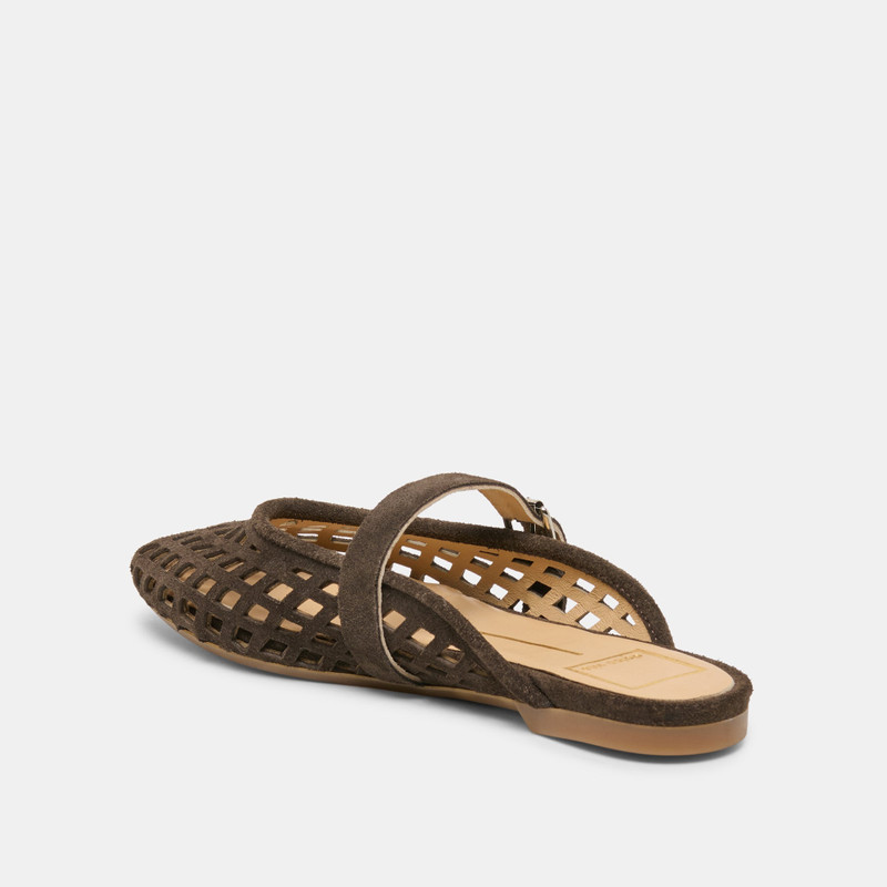 MIRIAN FLATS DK BROWN SUEDE 5