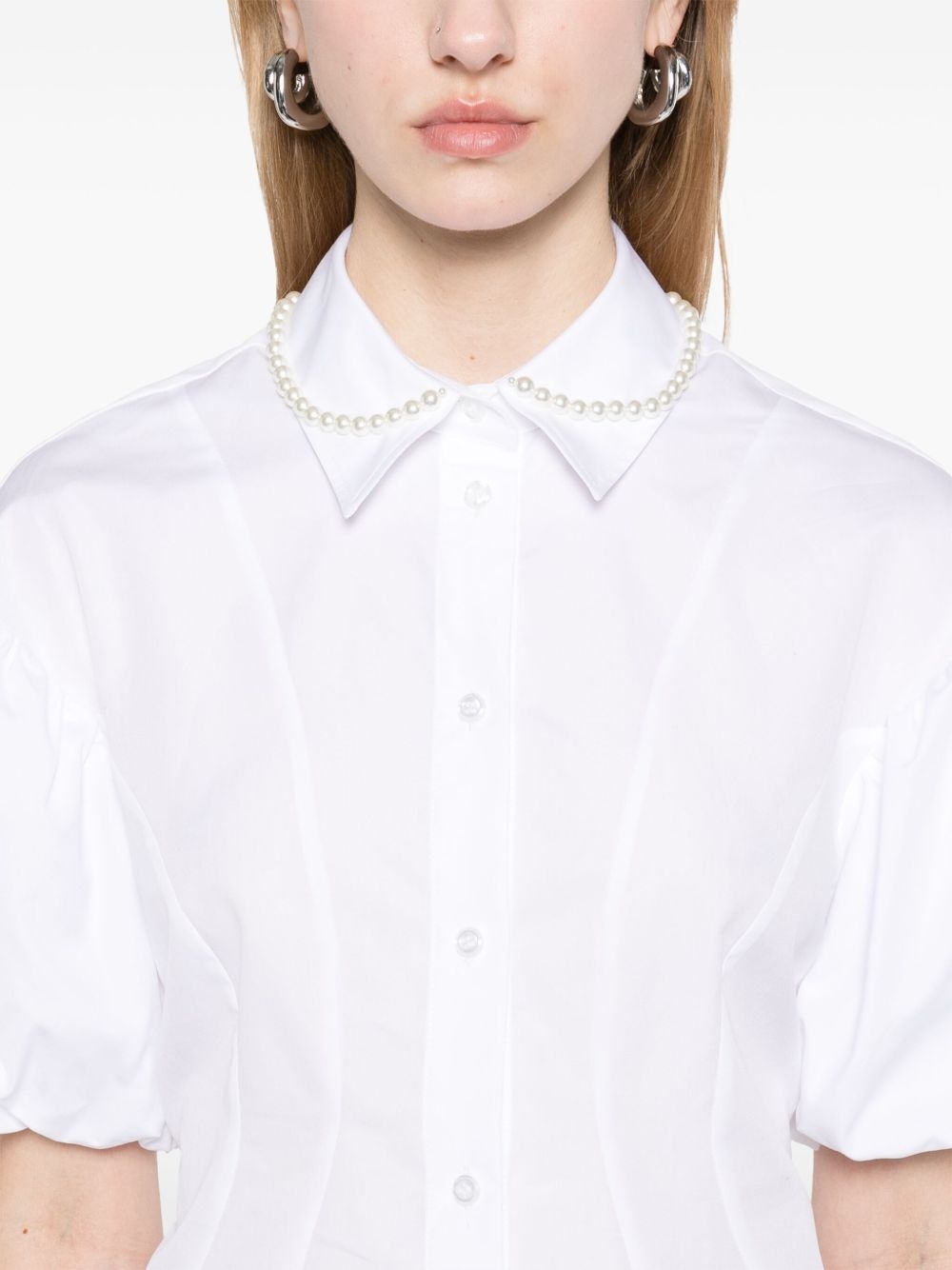 pearl-embellished shirt - 5