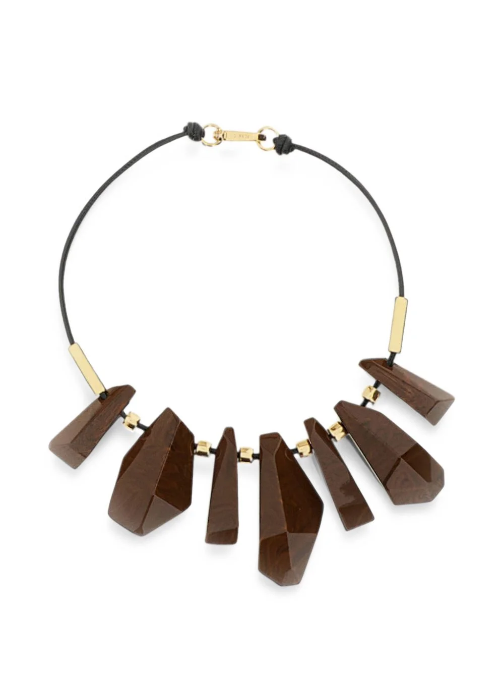 geometric-pendant cord necklace - 1