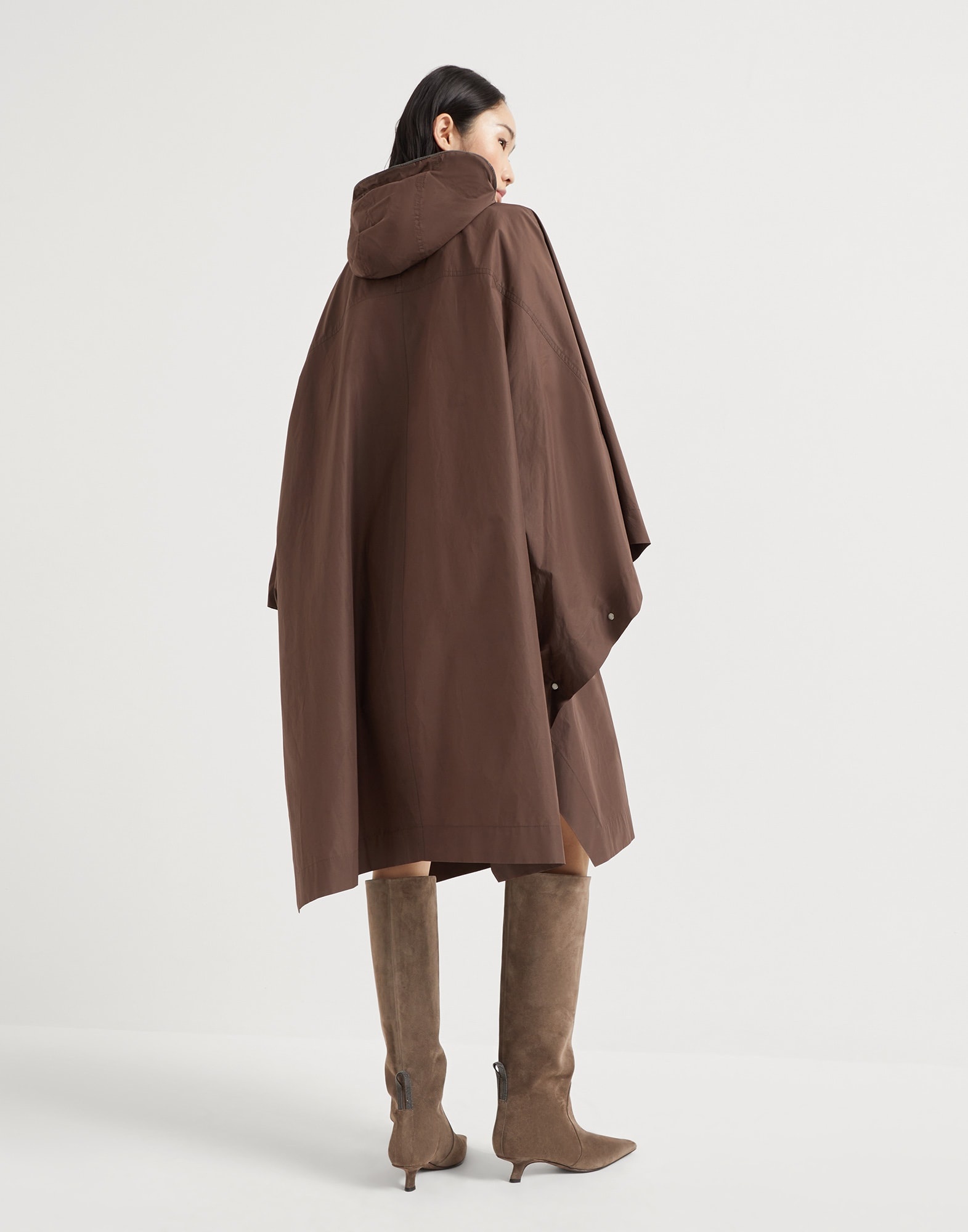 Techno cotton water-resistant taffeta parka with shiny trim - 2