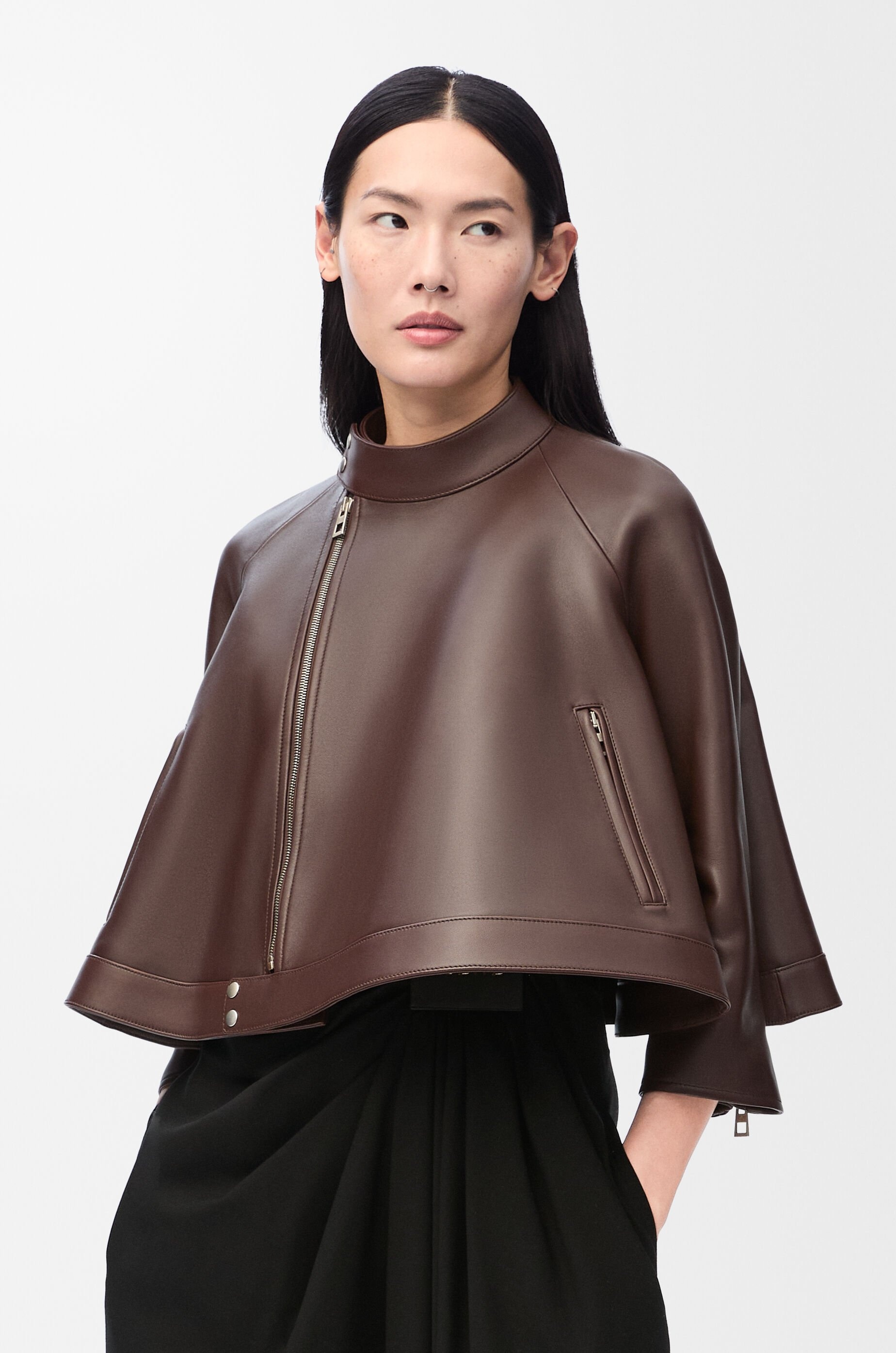 Trapeze jacket in nappa lambskin - 3