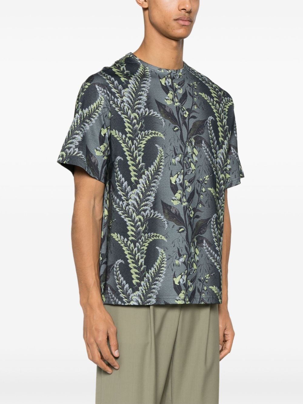 floral-print silk T-shirt - 5