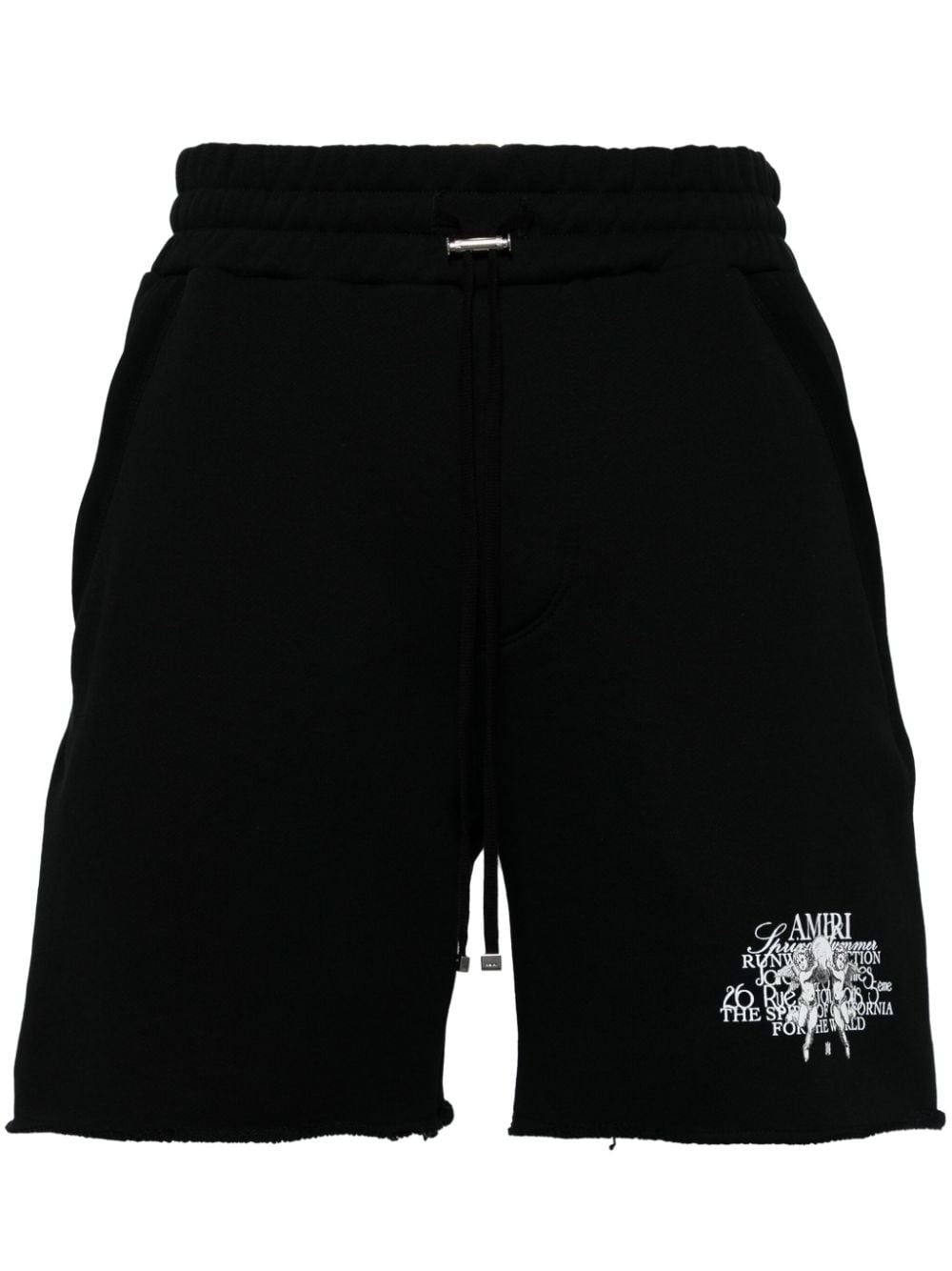 logo-print cotton track shorts - 1