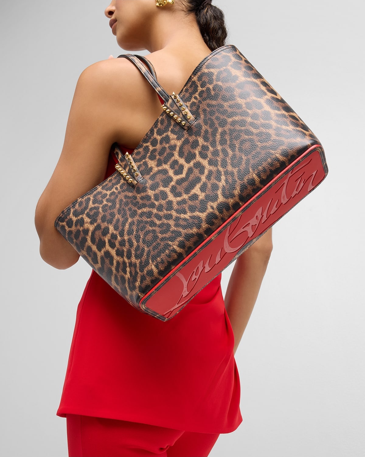 Cabata Small Leopard-Print Leather Tote Bag - 4