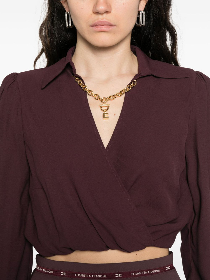 wrap-effect long-sleeve top 5