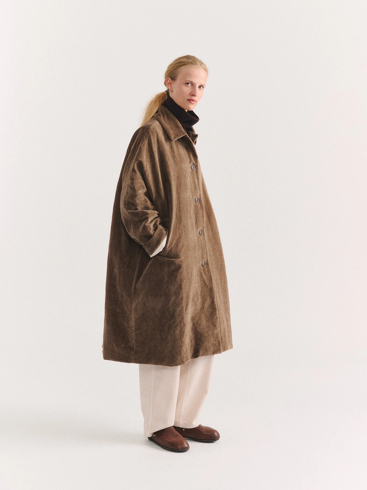 BIG BLOBBY COAT - MID VELVET - GINGER - 1