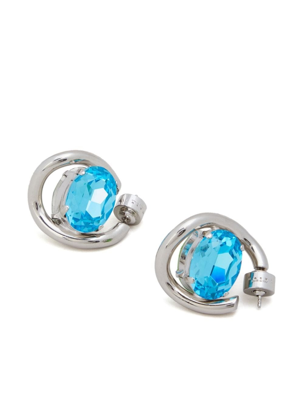 crystal-embellished hoop earrings - 2