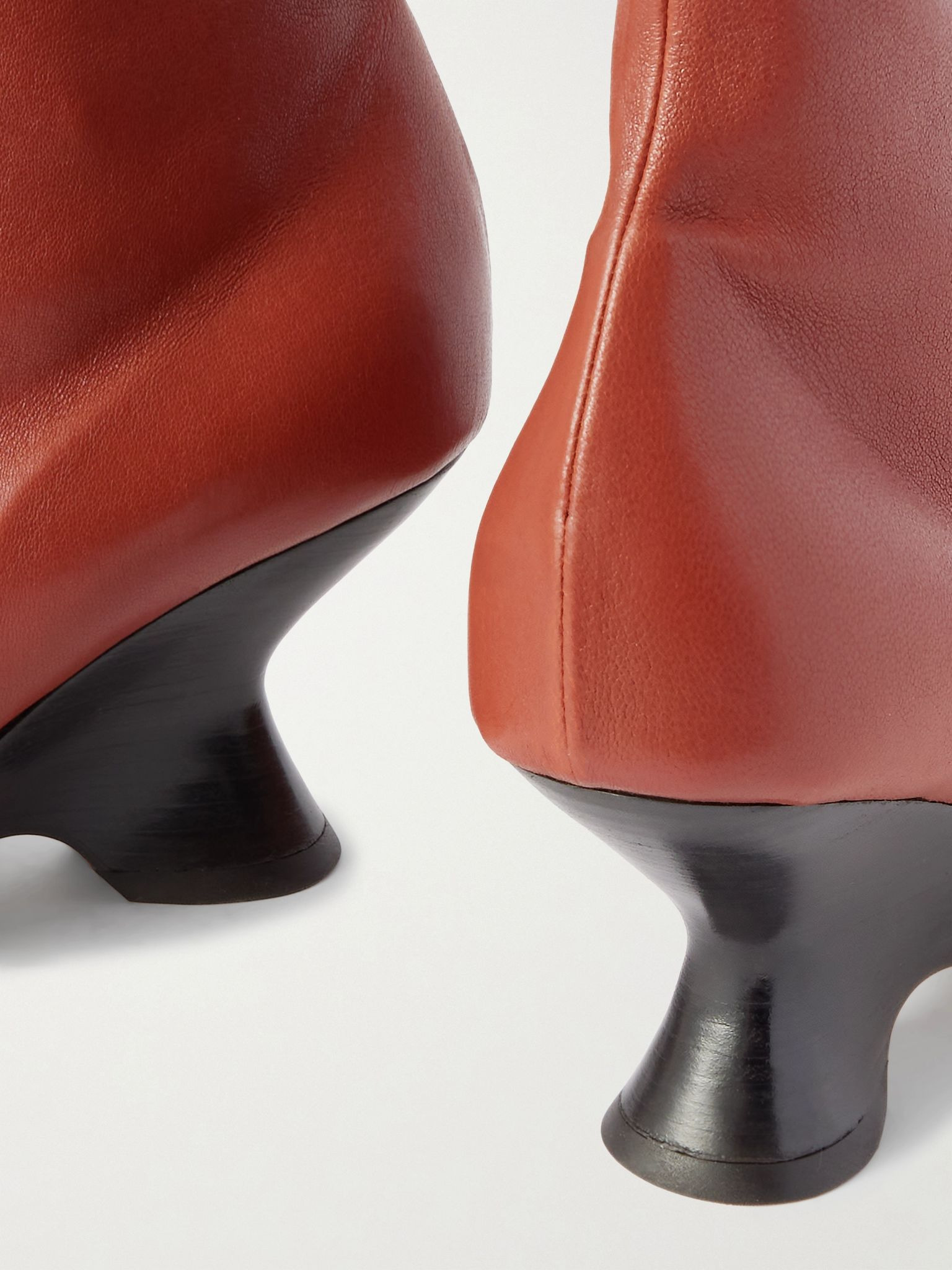 Leather ankle boots Brick - 4