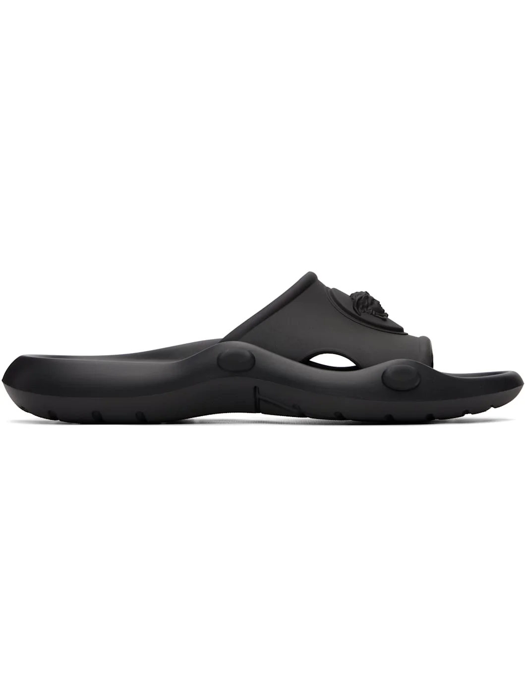 Black Medusa Rubber Slides - 1