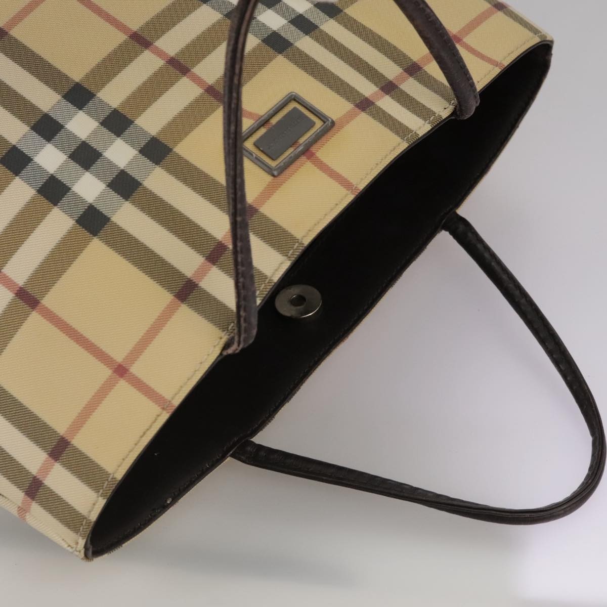 Burberry Nova Check Hand Bag Pvc Beige Brown - 7