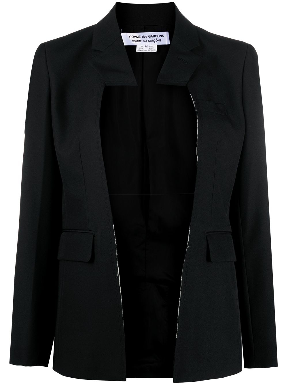 cut-out lapel blazer - 1