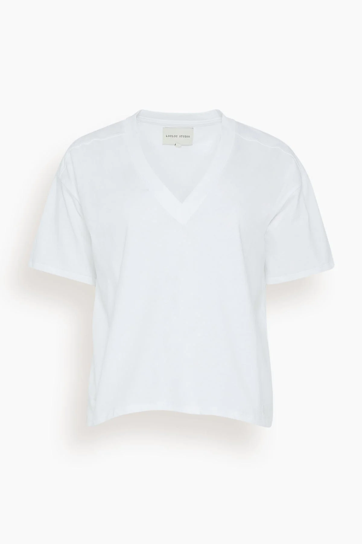 Faaa V-Neck T-Shirt in White - 1