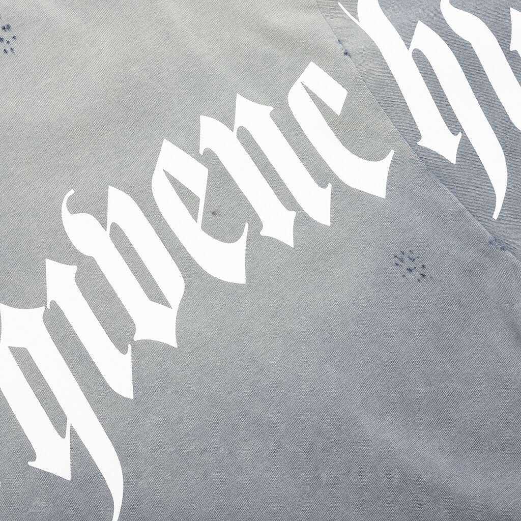 DISTRESSED LOGO T-SHIRT - MILITARY BLUE - 3