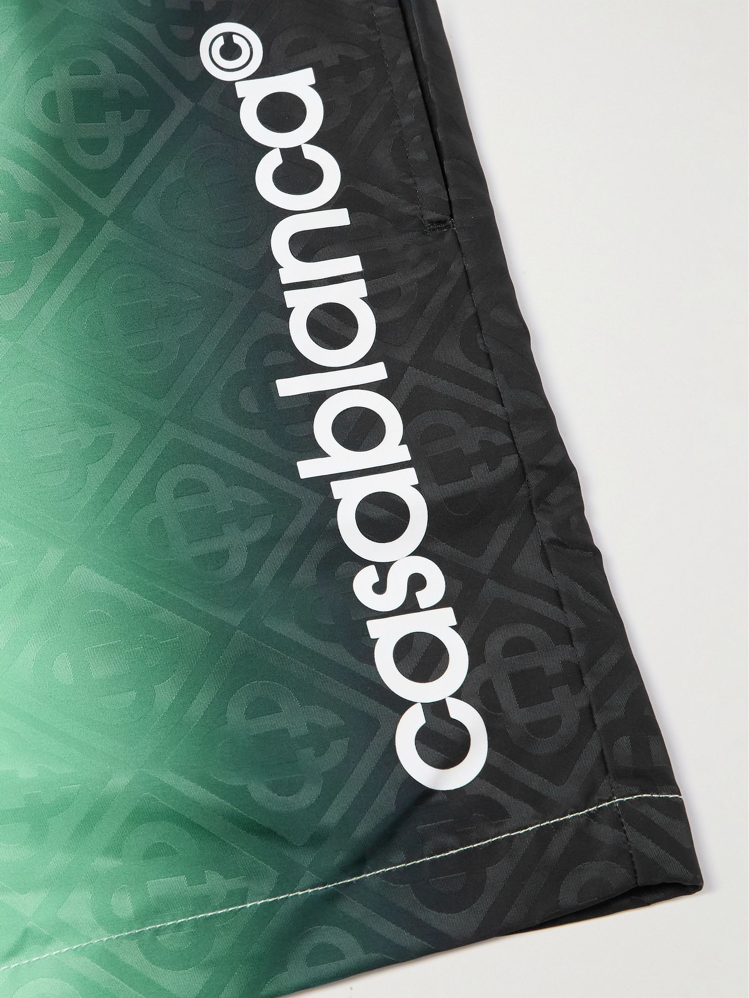 Straight-Leg Mid-Length Dégradé Logo-Print Swim Shorts Green - 4