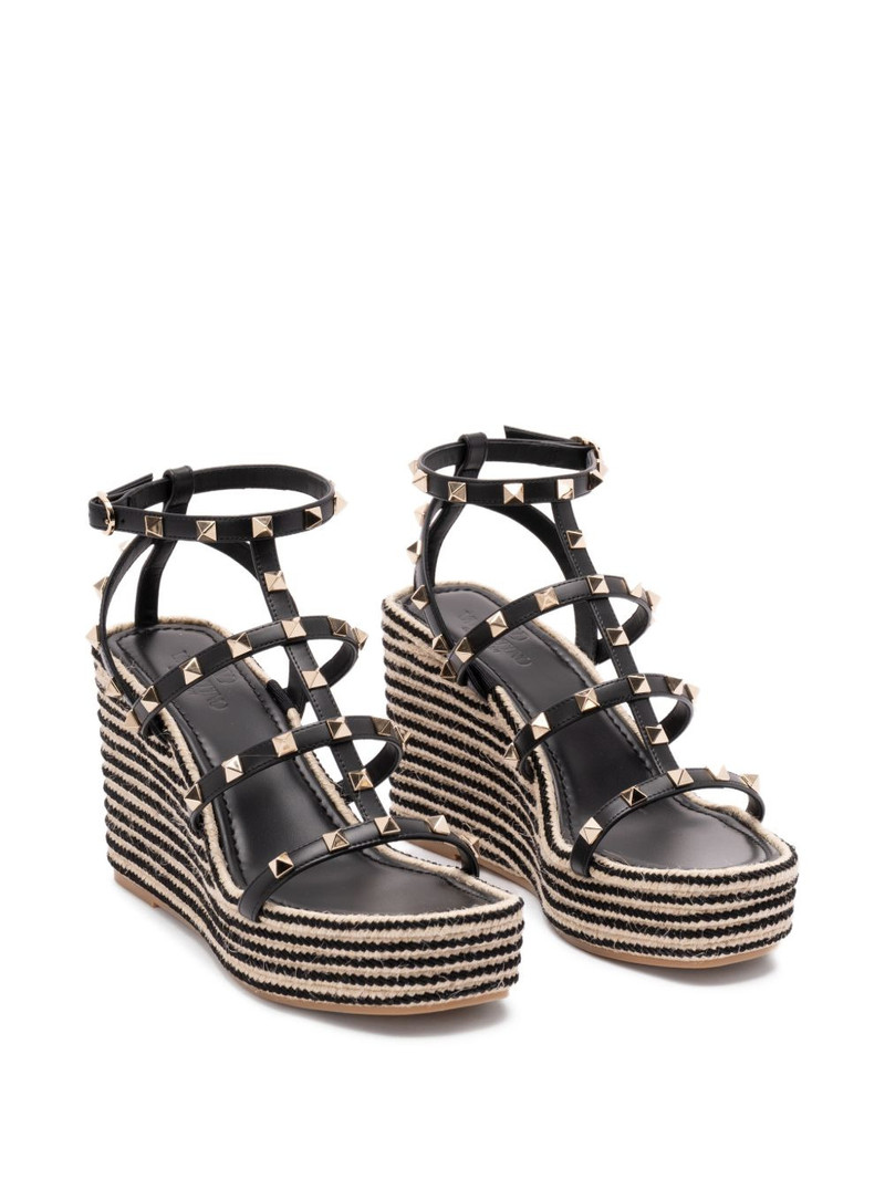 Valentino Rockstud striped espadrilles outlook