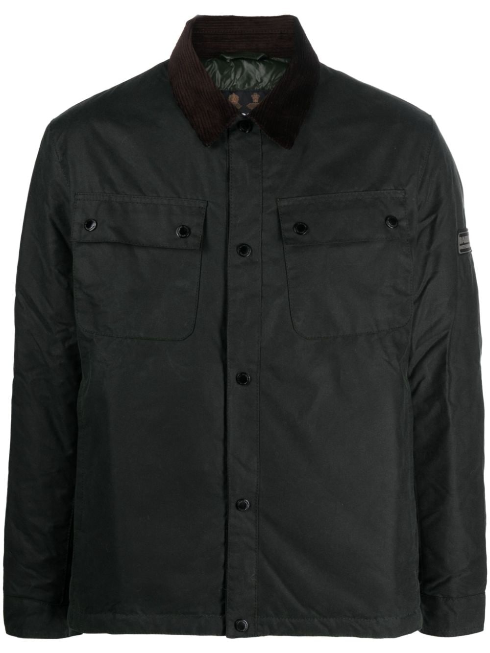 corduroy-collar wax jacket - 1