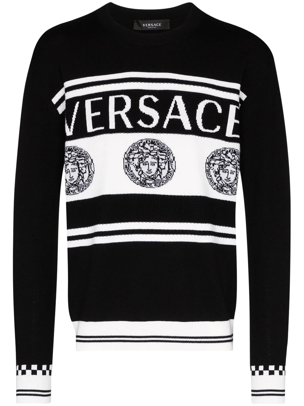 intarsia-knit logo jumper - 1